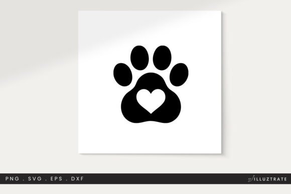 Paw Heart SVG Clipart: Graphics for Crafts & Local Branding