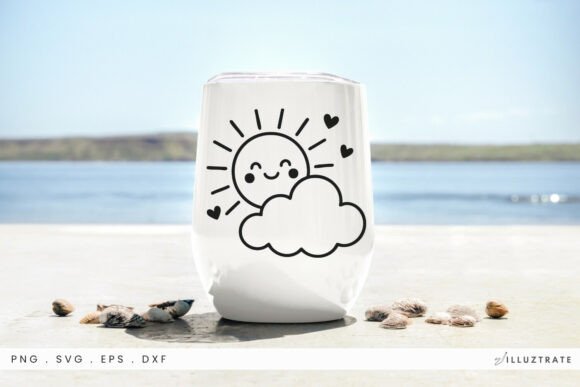 Sun and Cloud SVG Clipart for Crafts & Graphics