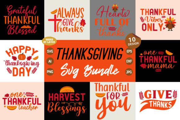 Thanksgiving SVG Bundle Vol. 5.1: Graphics for Crafts